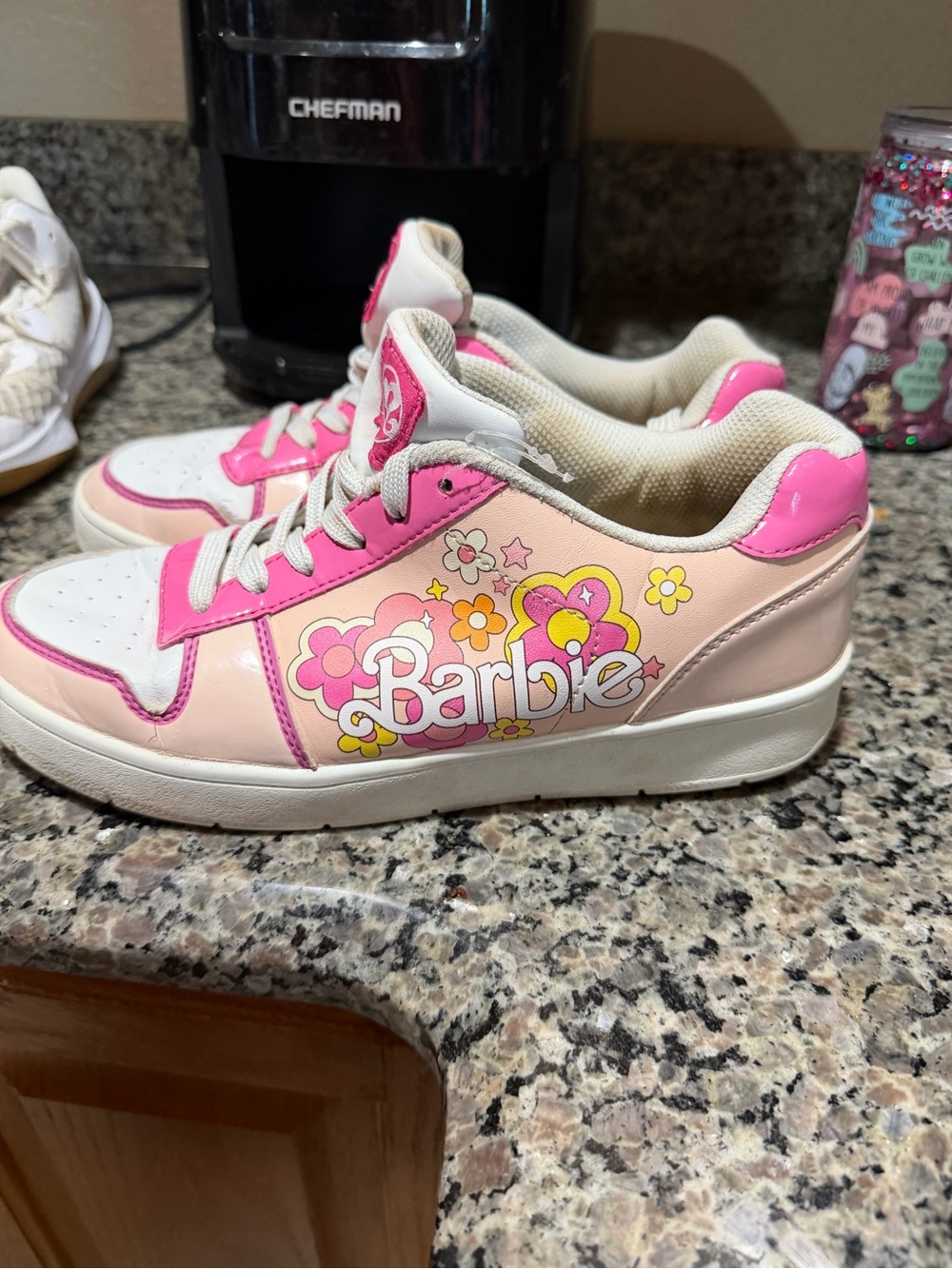 Barbie Pink Floral Logo Low-Top Sneakers